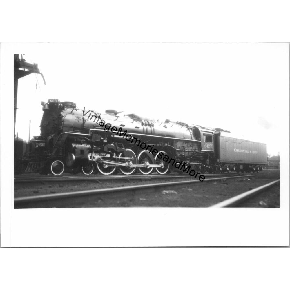 Vintage Chesapeake &โ Ohio Railroad C O 603 Steam Locomotive Real Photo T2-659